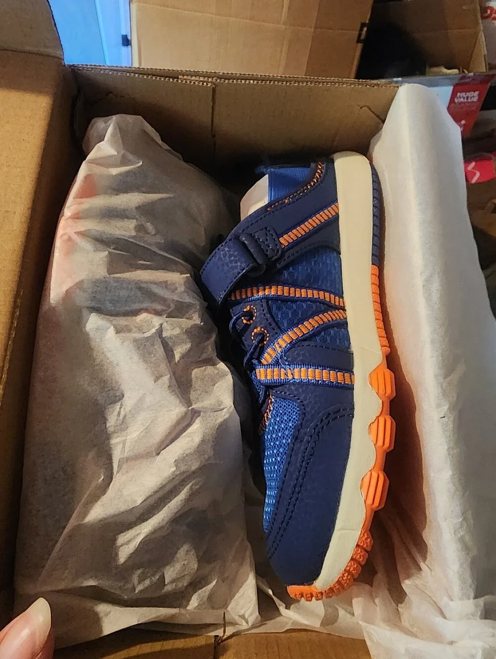 Nwt Sz 2 Boys Merrell Hydro Free Roam Blue & Orange Hybrid Water Sneaker